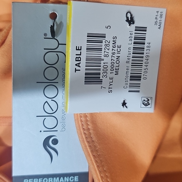 Ideology Womens High Rise Side Pockets Cropped Leggings Orange Size M - Picture 3 of 3